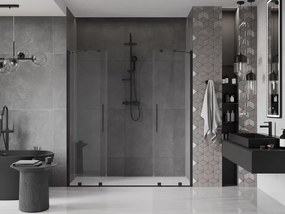 Mexen Velar Duo drzwi prysznicowe rozsuwane 180 cm, transparent, czarne - 871-180-000-02-70