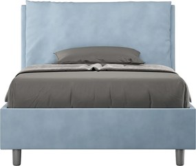 Łóżko bez stelaża tapicerowane 120x190 microfibra błękitny Antea Large
