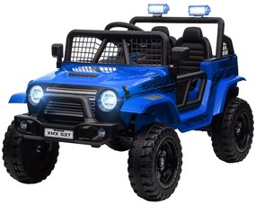 AIYAPLAY Dziecięcy Samochód Elektryczny z Miękkim Zawieszeniem, Sterowalny Pilotem, z LED, Klaksonem, Silnikami 12V, z Plastiku i Metalu, Niebieski