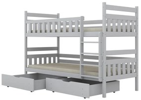 Łóżko piętrowe BARTEK 180x90 białe drewniane z szufladami KOCOT KIDS