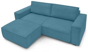 Turkusowa sztruksowa rozkładana sofa 245 cm Nihad – Bobochic Paris