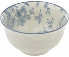 Zestaw 6 ceramicznych miseczek Delikatne kwiaty 11,5 cm, niebieskie