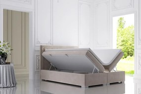 Łóżko kontynentalne AMIGO 160x200 granatowe velvet z pojemnikiem LAVERTO