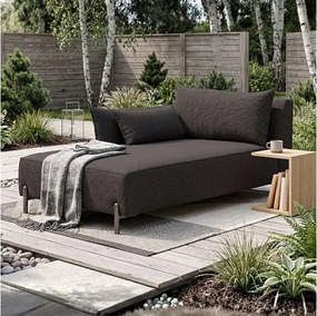 Szezlong ogrodowy lewy GARDEN w tkaninie Kanaria 7031 czarny