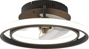 Czarny wentylator sufitowy 46,5 cm z pilotem i oświetleniem LED - Kees