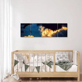 Obraz skoczka spadochronowego w chmurach (170x50 cm)