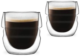 Szklane filiżanki zestaw 2 szt. na espresso/z podwójną ścianką 70 ml Sferico – Vialli Design