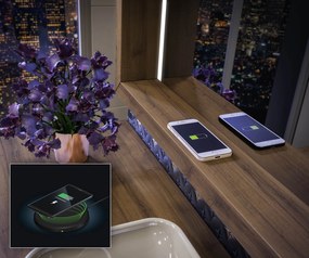 Lustro łazienkowe LED z ramą WoodenFrame w kolorze Dąb Oslo