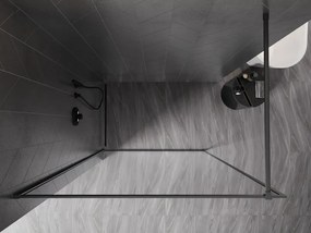 Mexen Kioto-XF ścianka prysznicowa Walk-in z ramką 130 x 202 cm, transparent 10 mm, gun gray szczotkowany - 800-130-104-66-00-X