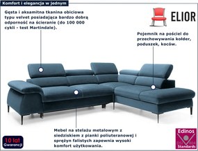 Granatowy nowoczesny narożnik z zagłówkami do salonu Z7-H48