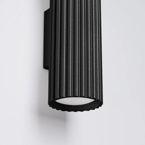 Kinkiet KARBON 20 czarny ryflowany SOLLUX  LIGHTING