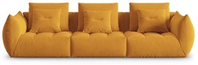 Żółta aksamitna sofa 332 cm Bloom – Micadoni
