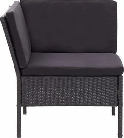 Zestaw czarnych mebli ogrodowych - Naja 5X