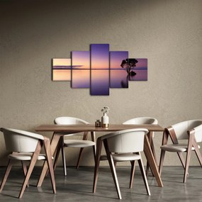 Obraz powierzchni wody o wschodzie słońca (125x70 cm)
