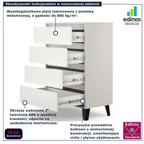 Komoda w stylu skandynawskim kaszmir + biały B5-F18