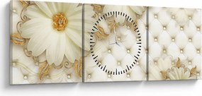 Obraz - Złoty kolaż (z zegarem) (90x30 cm)