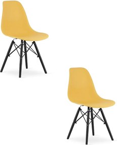 Krzesło Valora OSAKA z nogami w kolorze musztardowym do salonu x2