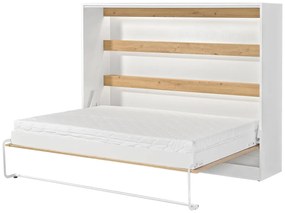 Rozkładany półkotapczan biały + dąb 140x200 R5-A59