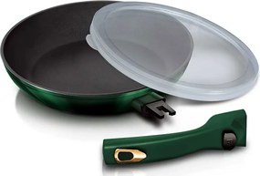 Zielona patelnia z odpinaną rączką i pokrywką 24cm F0-W21