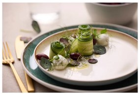 Biało-zielony kamionkowy talerz ø 27 cm Gastro White/Green – Bitz