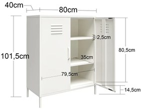 Różowa metalowa szafka 40x102x80 cm Mission District – Støraa