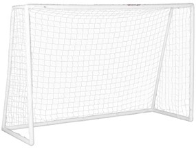 SPORTNOW Bramka do piłki nożnej, solidna siatka, rama z tworzywa sztucznego, kołki, 300L x 120B x 200H cm, Biały