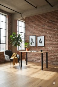 Industrialne biurko z regulowanymi nogami 90x60 dąb craft złoty B9-P36