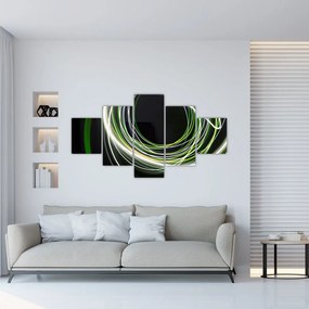 Obraz zielonych kresek (125x70 cm)