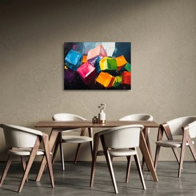 Obraz na szkle - Kolorowe kostki (70x50 cm)