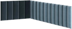 Tapicerowany panel ścienny QUADRATTA 20x50 cm, niebieski Kolor: Niebieski