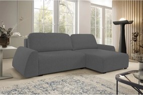 Narożnik ALMI Prawostronny z funkcją spania, wolnostojący tkanina EXCITE ME 06 Szary
