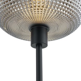 Designerska lampa podłogowa czarna z przydymionym szkłem 2-źródła światła - BriannaDesignerski Oswietlenie wewnetrzne