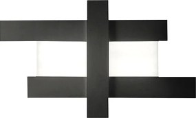 Kinkiet LED 50W w kolorze czarnym, nowoczesny design - geometryczna konstrukcja stalowa, ciepłe światło 3000K, 2620 lm, szerokość 104 cm, IP20