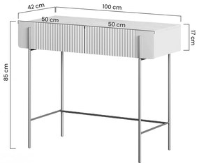 Toaletka Malmi 100 cm z szufladami - kaszmir / crema bianca / złote nóżki