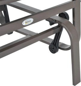 Outsunny krzesło bujane ogród krzesło ogrodowe do ogrodu metal fotel bujany kolor brązowy