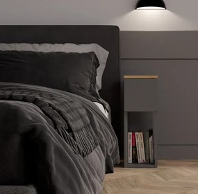 Szafka nocna z półką antracyt + dąb artisan R3-L90