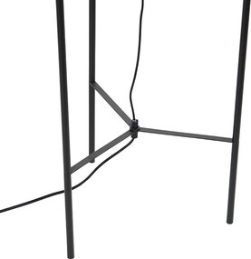 Designerska lampa podłogowa czarna z dymionym szkłem - Bliss