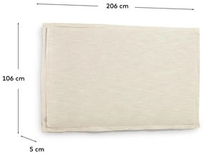Biały tapicerowany zagłówek 206x106 cm Tanit – Kave Home
