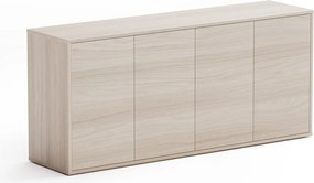 Komoda biurowa BLOCK, 1600 × 400 × 710 mm, 4 drzwi, dąb naturalny