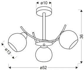 Złota nowoczesna lampa wisząca - D248-Ilumox