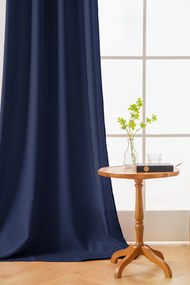 Granatowa zasłona OXFORD 140x250 cm Zawieszanie: Taśma z wiązaniami