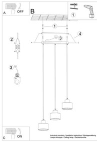 Czarna lampa wisząca ø 12 cm Alastro – Nice Lamps
