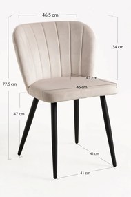 Zestaw 4 Krzese Luk Aksamitne