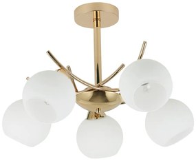 Lampa sufitowa w biało-złotym kolorze ze szklanym kloszem 52x52 cm Amos – Candellux Lighting