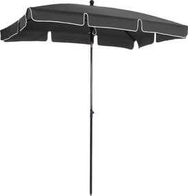 Outsunny Parasol Ogrodowy Składany Ochrona UV Szary Czarny Stylowy i Praktyczny do Ogrodu Balkonu Plaży | Aosom PL