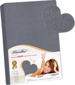 Bellatex Prześcieradło frotte Kamilka ciemnoszary, 140 x 200 cm, 140 x 200 cm