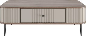 Stolik kawowy Vesper 103x60 cm z szufladą - kaszmir / orzech / czarne nogi