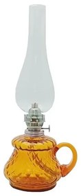 Lampa naftowa TEREZA 34 cm amber karo