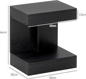 HOMCOM Szafka nocna, stolik pomocniczy z szufladą i półką, Nowoczesny stolik sofa z regałem na różne pomieszczenia, Czarny
