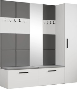 Masseno Garderoba MODULO 201,2/204/40 cm do Przedpokoju Nowoczesna Biała